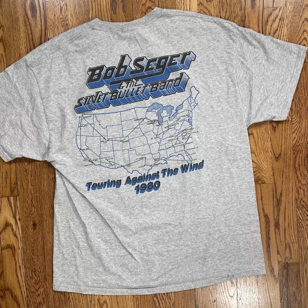 Vintage 2000s Bob Seger & The Silver Bullet Band Gray T Shirt Men’s XL - Picture 4 of 4